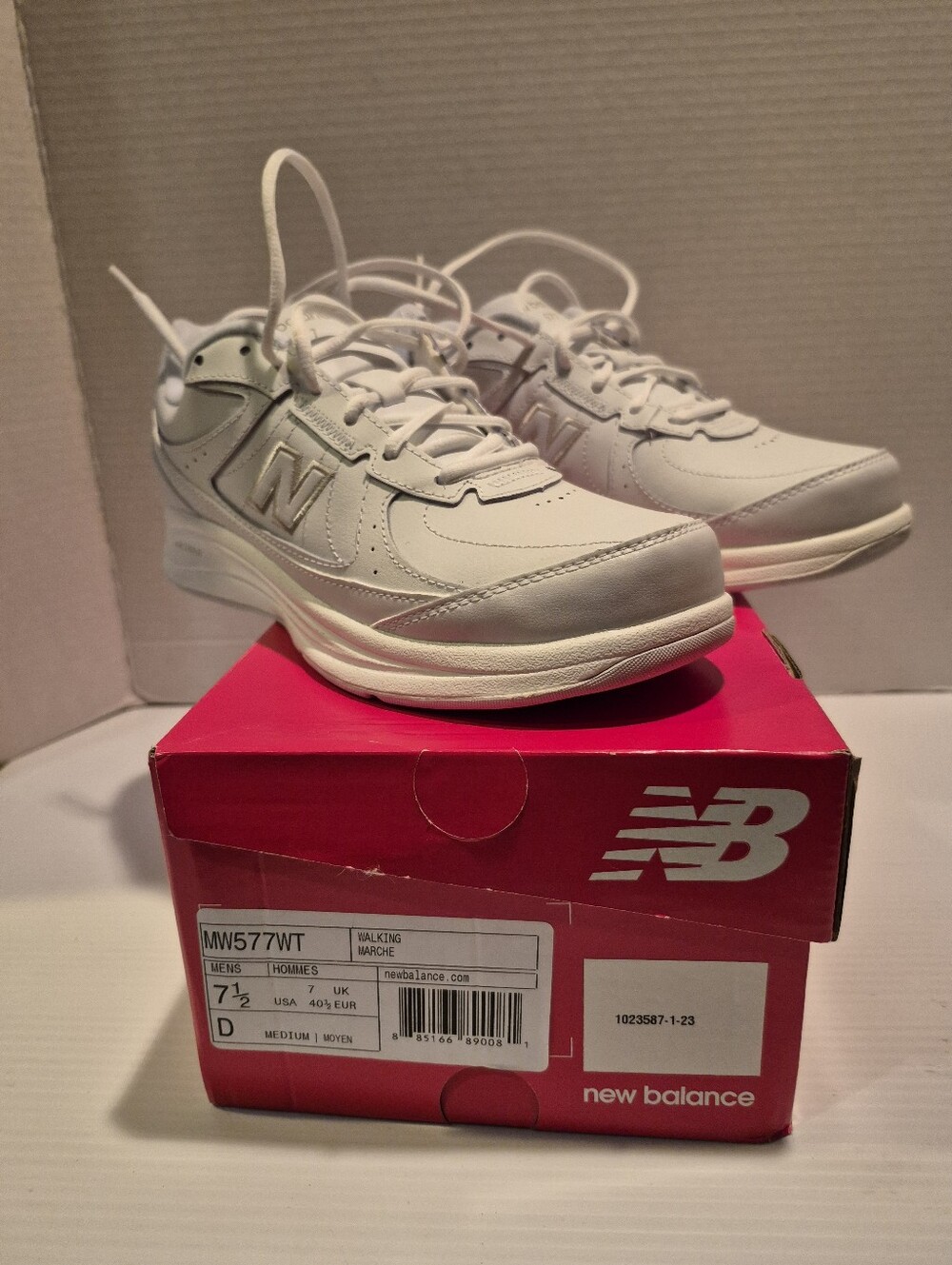 New Men's New Balance Walking Marche MW577wt White Size 7 1/2
